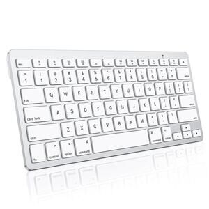 OMOTON Wireless Keyboard KB066 Bluetooth Slim Windows Mac iOS Android Silver
